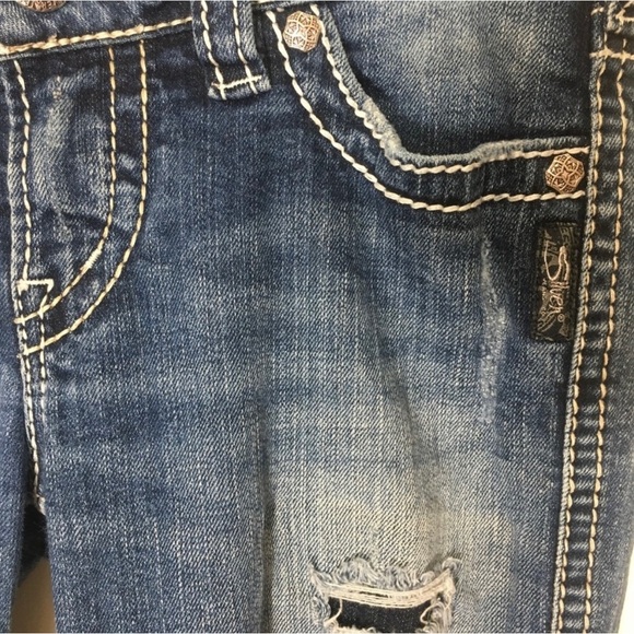 LAST CALL Silver Jeans Frances Boot Cut Jeans Women’s Size 27 Distressed - Picture 4 of 14